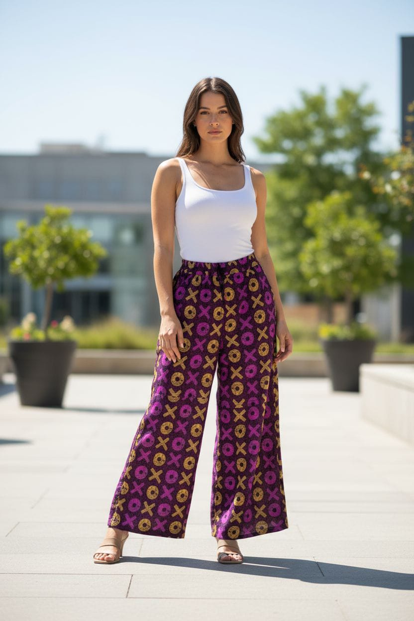 Dakar Diaspora" Lace-Infused Palazzo Set