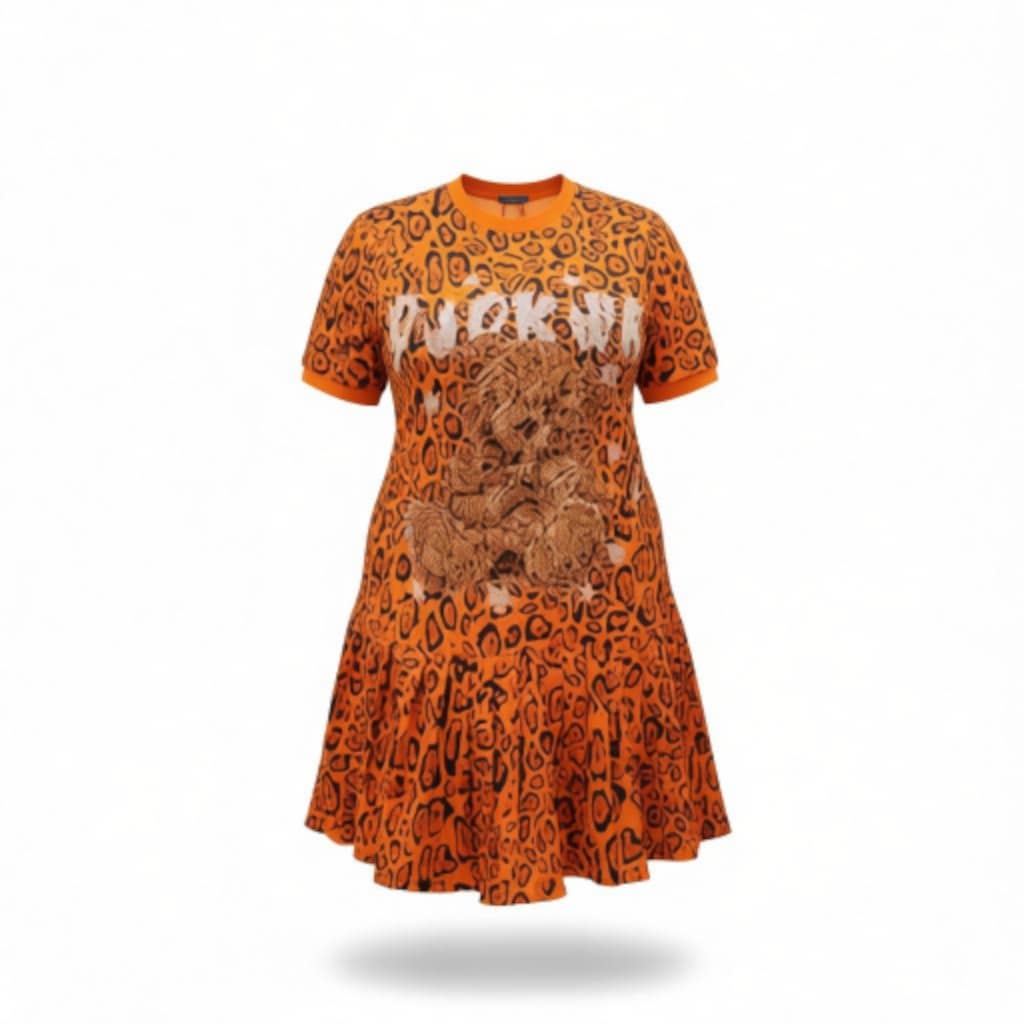 Punky Leopard Graphic Dress