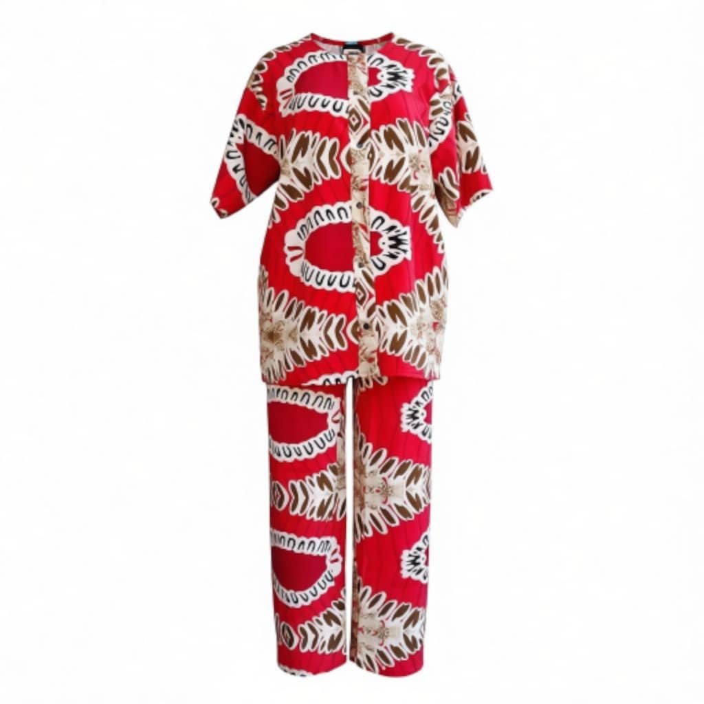 Crimson Rhythm Ethnic Co-ord Set
