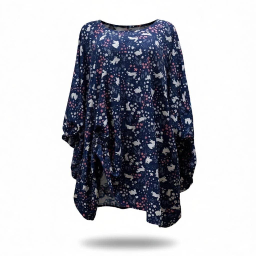 Midnight Flight Printed Poncho Top