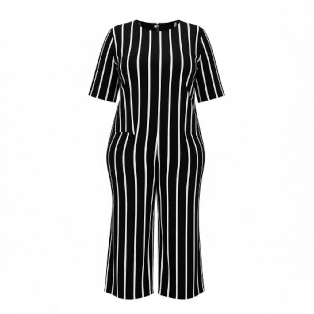 Pinstripe Wide-Leg Palazzo Set – Oversized Lounge & Casual Wear