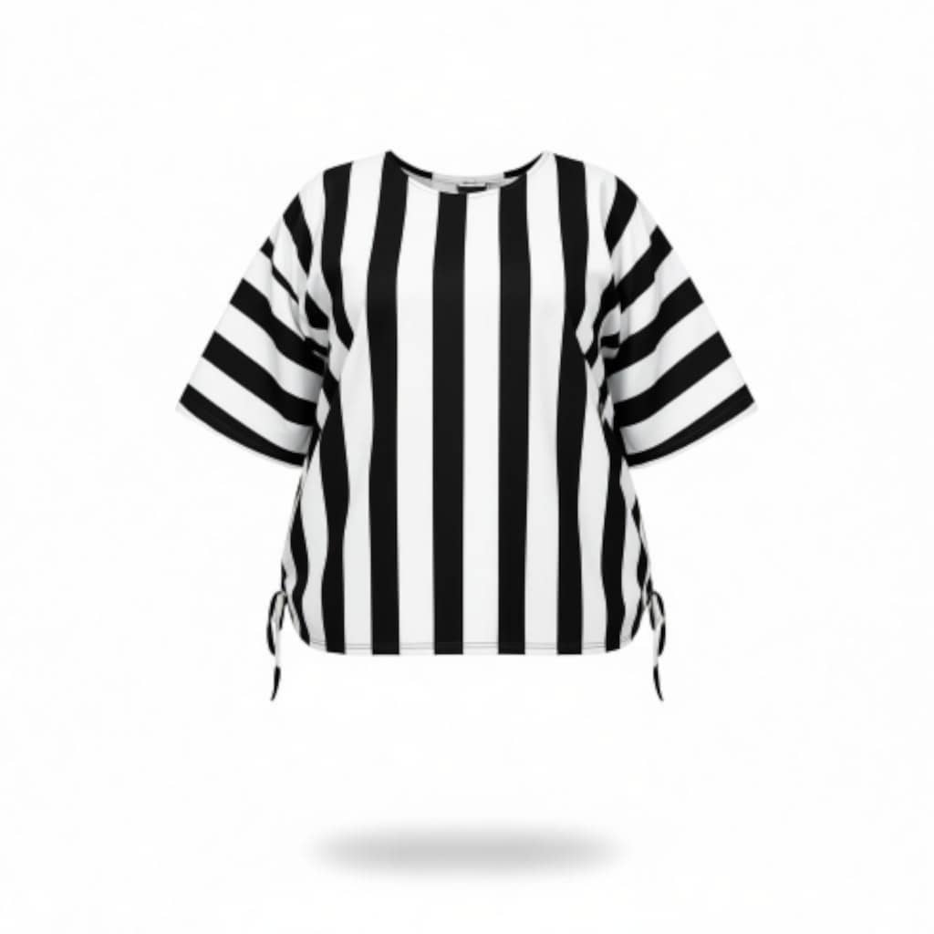Monochrome Stripe Fusion Tee